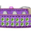 Dog, Puppy & Pet Ice Cream  Collar, "Two Row Lime Green Crystal Rimsets"