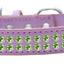 Dog, Puppy & Pet Fashion  Collar, "Two Row Lime Green Crystal Rimsets"