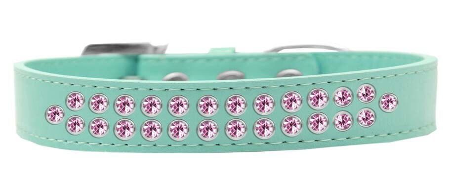 Dog, Puppy & Pet Fashion  Collar, "Two Row Light Pink Crystal Rimsets"