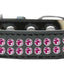 Dog, Puppy & Pet Ice Cream  Collar, "Two Row Bright Pink Crystal Rimsets"