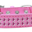 Dog, Puppy & Pet Fashion  Collar, "Two Row Bright Pink Crystal Rimsets"