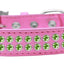 Dog, Puppy & Pet Fashion  Collar, "Two Row Lime Green Crystal Rimsets"