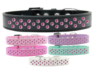 Dog, Puppy & Pet Fashion  Collar, "Bright Pink Crystal Rimsets Sprinkles"