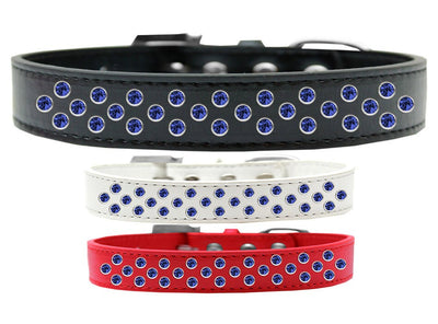 Dog, Puppy & Pet Fashion  Collar, "Blue Crystal Rimsets Sprinkles"