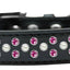 Dog, Puppy & Pet Fashion  Collar, "Pearl and Bright Pink Crystal Rimsets Sprinkles"