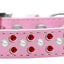 Dog, Puppy & Pet Fashion  Collar, "Pearl and Red Crystal Rimsets Sprinkles"