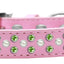 Dog, Puppy & Pet Fashion  Collar, "Pearl and Lime Green Crystal Rimsets Sprinkles"