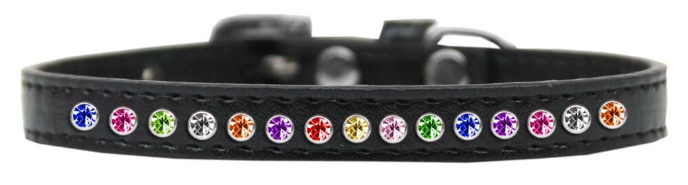 Dog, Puppy & Pet Fashion  Collar, "One Row Confetti Crystal Rimsets"