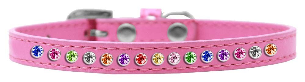 Dog, Puppy & Pet Fashion  Collar, "One Row Confetti Crystal Rimsets"