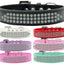 Dog, Puppy & Pet Fashion  Collar, "Three Row Aurora Borealis Crystal Rimsets"