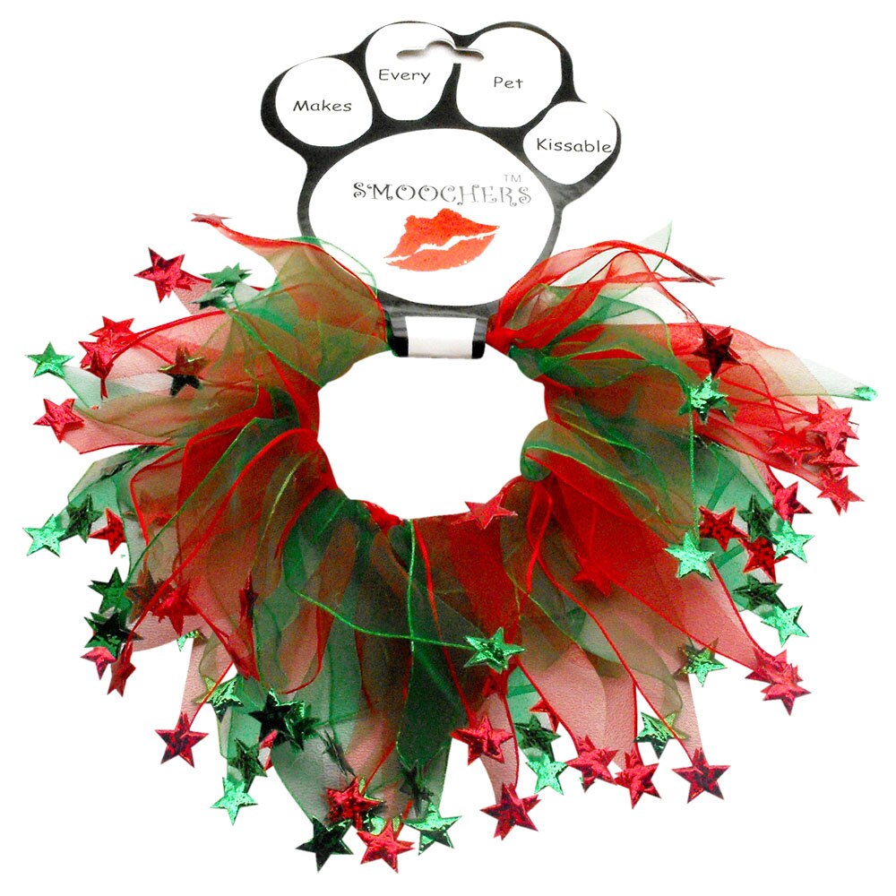 Christmas Pet, Dog and Cat Smoocher Pet Necklace, "Candy Cane Fuzzy, Christmas Bells, Christmas Fuzzy Wuzzy, Christmas Bones or Stars"