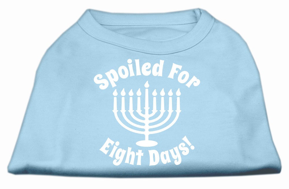 Hanukkah Pet Dog & Cat Shirt Screen Printed, "Spoiled for Eight Days"