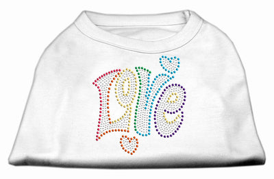 Rhinestone Studded Dog Shirt, "Love"