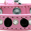 Pet and Dog Spike Collar, "Clear Crystals & Black Spikes”