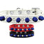 Pet and Dog Spike Collar, "Clear Crystals & Blue Spikes”