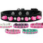 Pet and Dog Spike Collar, "Clear Crystals & Bright Pink Spikes”