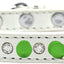 Pet and Dog Spike Collar, "Clear Crystals & Neon Green Spikes”