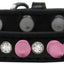 Pet and Dog Spike Collar, "Clear Crystals & Light Pink Spikes”