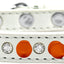 Pet and Dog Spike Collar, "Clear Crystals & Neon Orange Spikes”