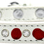 Pet and Dog Spike Collar, "Clear Crystals & Red Spikes”