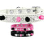 Pet and Dog Spike Collar, "Clear Crystals & Black, White and Bright Pink Spikes”