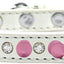 Pet and Dog Spike Collar, "Clear Crystals & Light Pink Spikes”