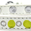 Pet and Dog Spike Collar, "Clear Crystals & Neon Yellow Spikes”