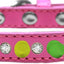 Pet and Dog Spike Collar, "Clear Crystals & Rainbow Spikes”