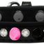 Pet and Dog Spike Collar, "Clear Crystals & Black, White and Bright Pink Spikes”