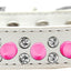 Pet and Dog Spike Collar, "Double Crystal & Bright Pink Spikes"