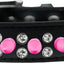 Pet and Dog Spike Collar, "Double Crystal & Bright Pink Spikes"