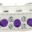 Pet and Dog Spike Collar, "Double Clear Crystals & Purple Spikes”