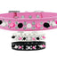 Pet and Dog Spike Collar, "Double Crystal & Black, White and Bright Pink Spikes"