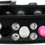 Pet and Dog Spike Collar, "Double Crystal & Black, White and Bright Pink Spikes"