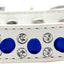 Pet and Dog Spike Collar, "Double Crystal & Blue Spikes"