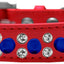 Pet and Dog Spike Collar, "Double Crystal & Blue Spikes"