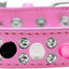 Pet and Dog Spike Collar, "Double Crystal & Black, White and Bright Pink Spikes"