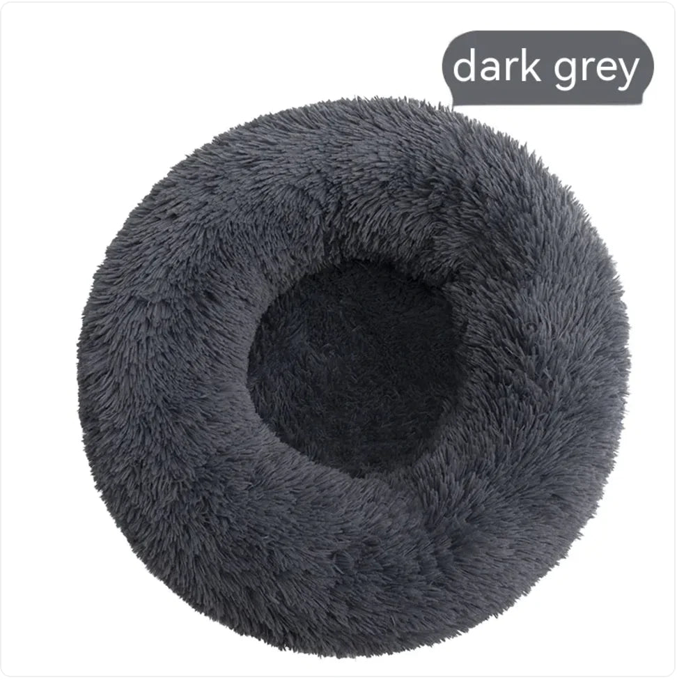 Plush Round Washable Pet Bed