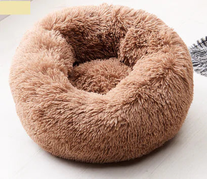 Round Long Plush Dog Beds for Large Dogs