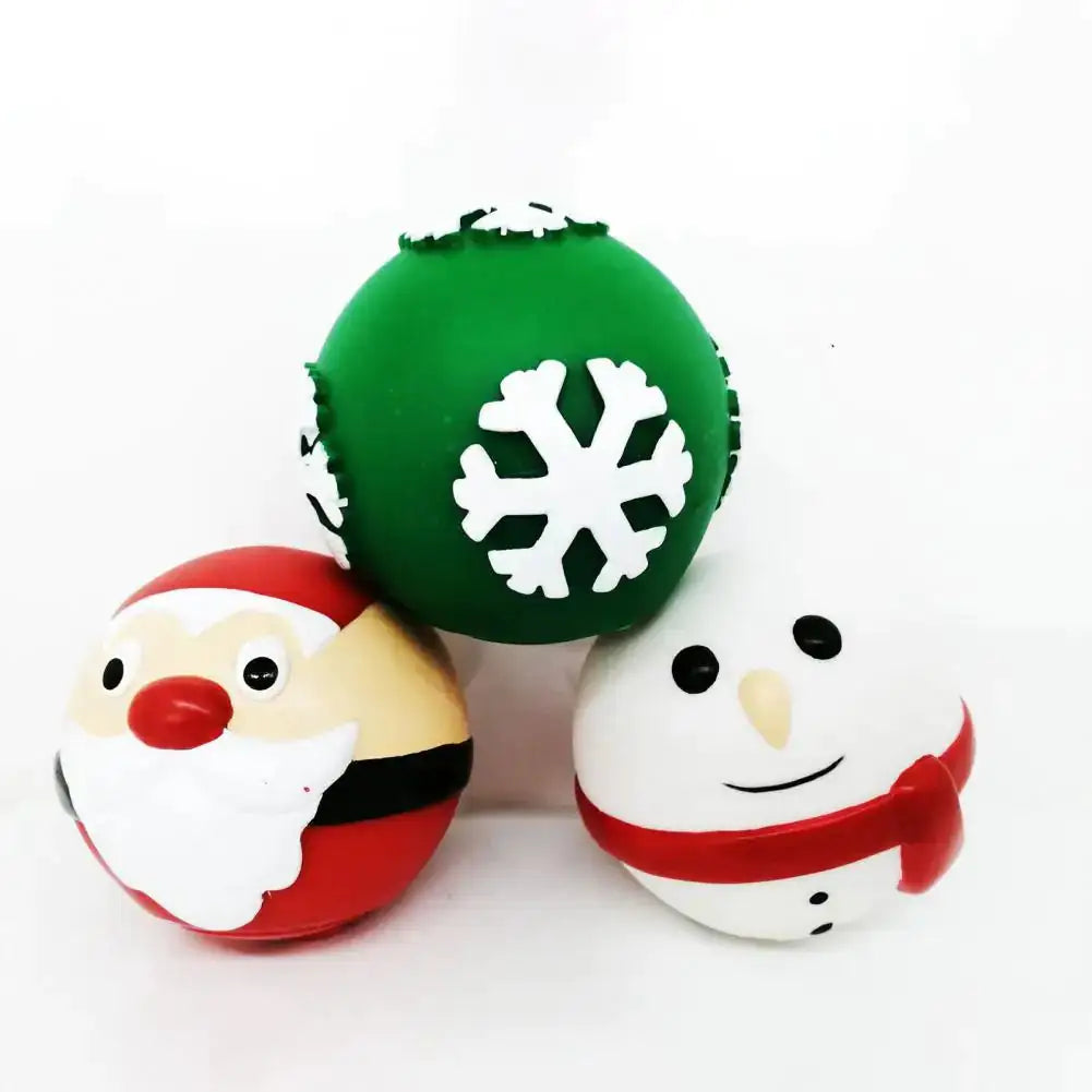 Dog Chew Leak Ball Toy Santa / Snow Man