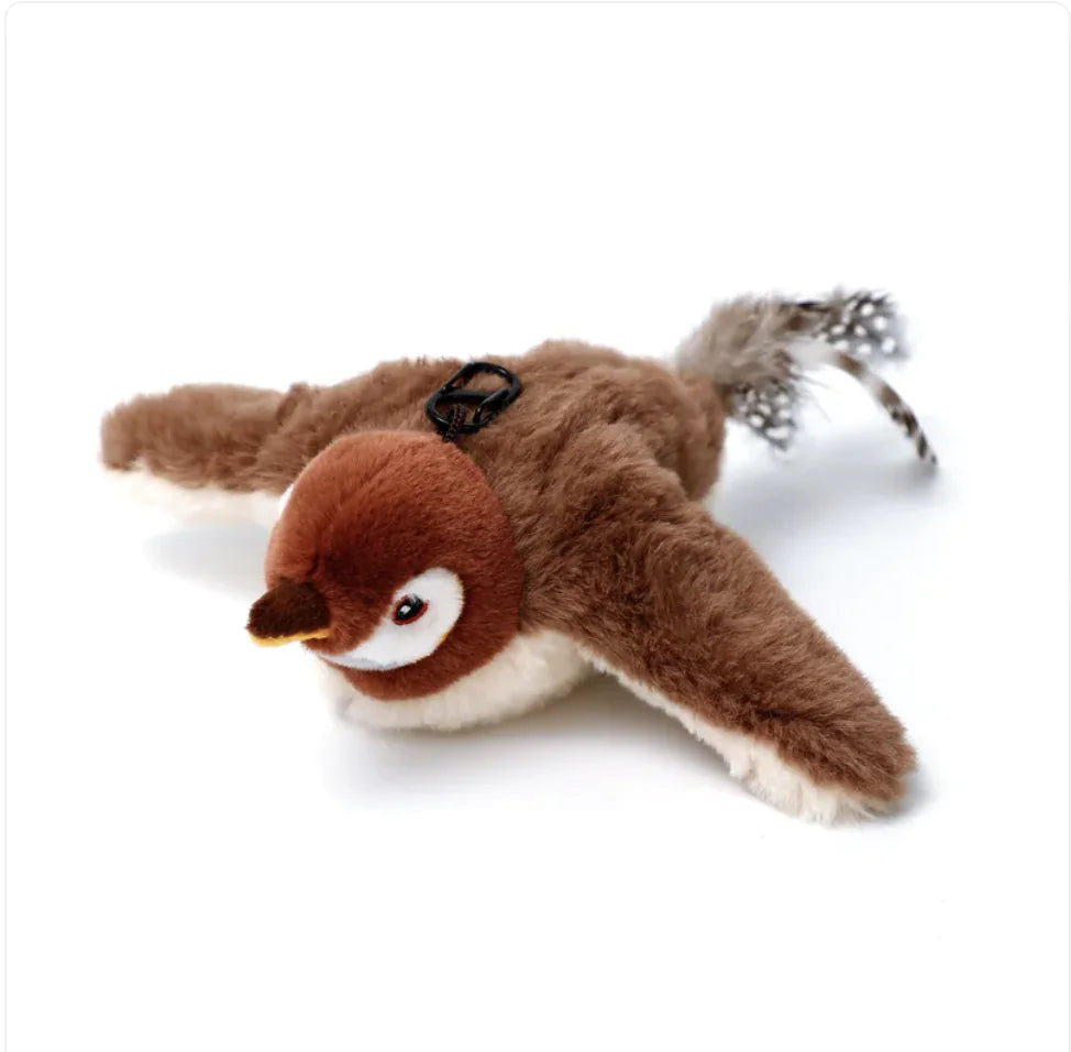 Interactive Plush Pet Toy - Sound & Motion Jumping Fish or Flapping Bird