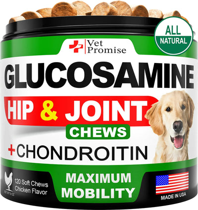 Glucosamine for Dogs Hip and Joint Supplement for Dogs 120 Mobility Chews