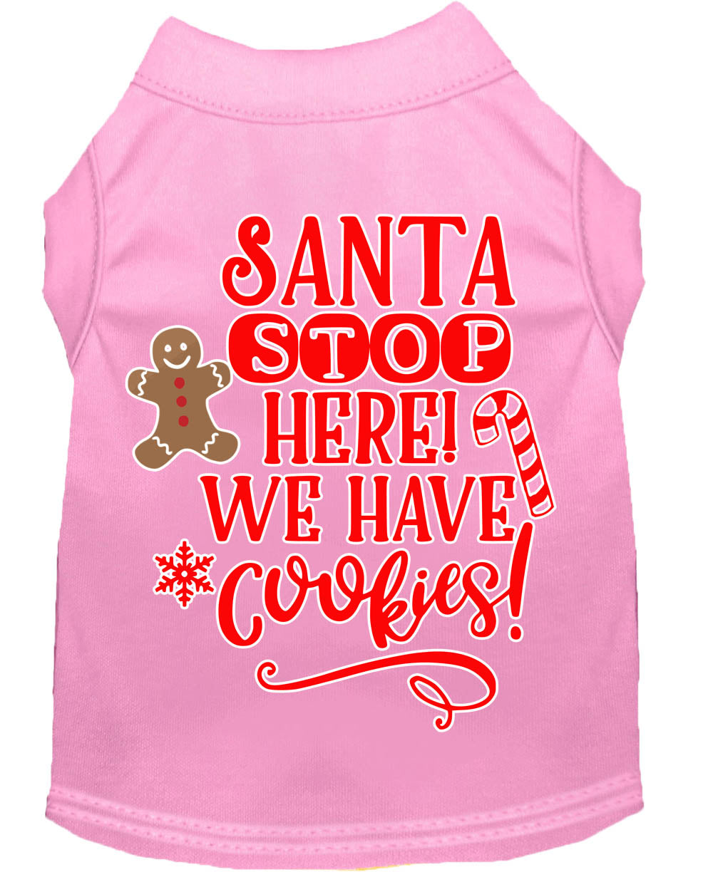 Christmas Pet Dog & Cat Shirt Screen Printed, "Santa, We Have Cookies"