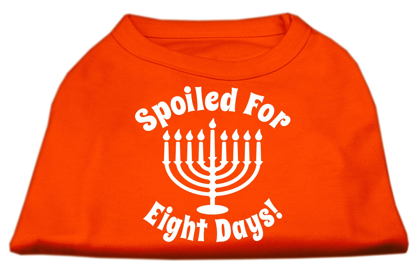 Hanukkah Pet Dog & Cat Shirt Screen Printed, "Spoiled for Eight Days"